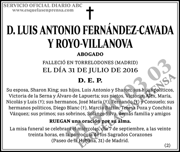 Luis Antonio Fernández-Cavada y Royo-Villanova